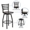 Emma and Oliver Ladder Back Swivel Metal Restaurant Dining Barstool